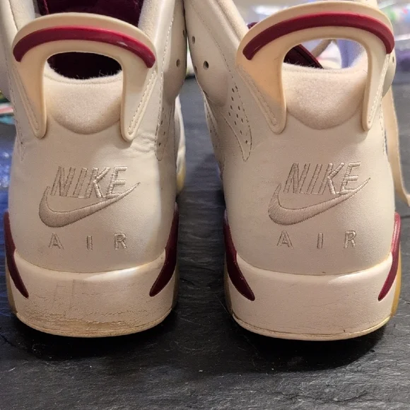 Jordan Kids High-Top Sneakers - White and Burgundy - Picture 4 of 7